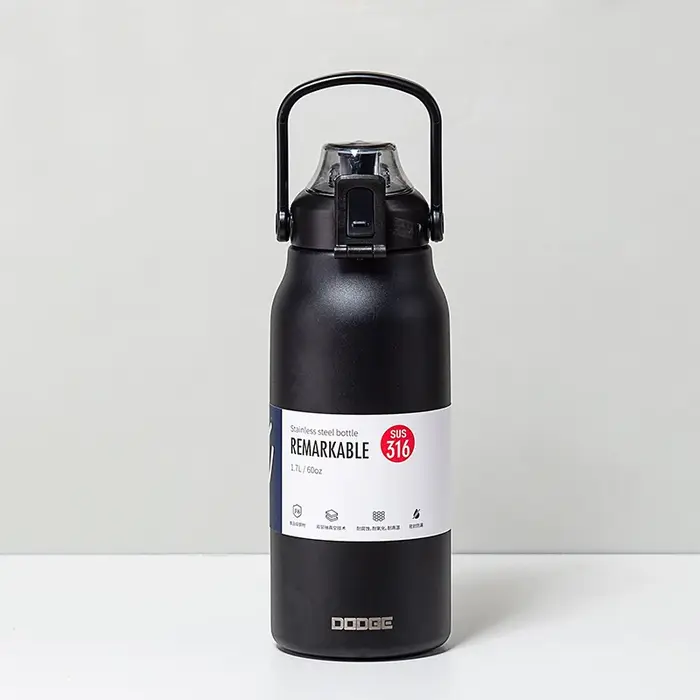 Gobelet Thermo bouteille grande capacité avec paille