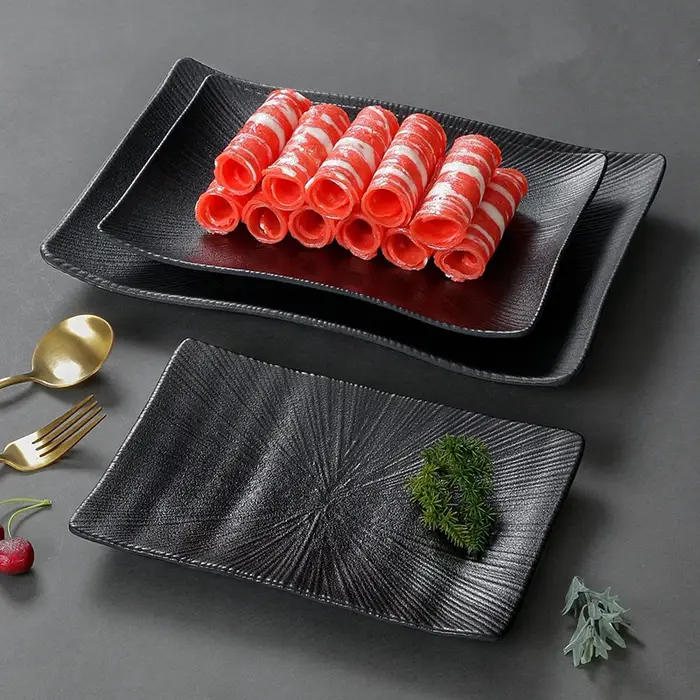 Plateaux à steak de mélamine noire