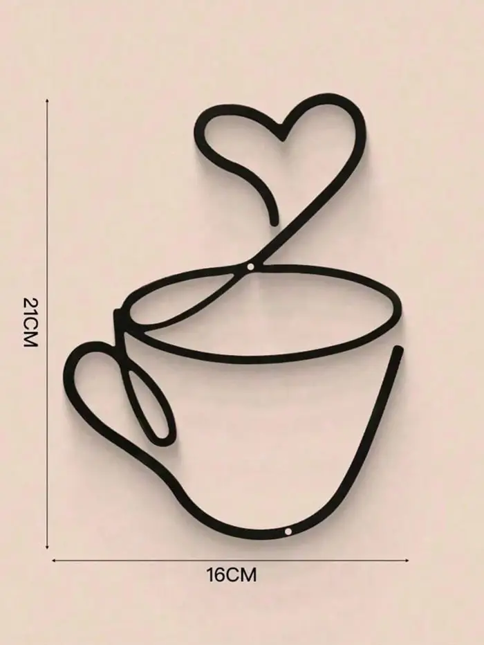 CIFBUY Ensemble de 3 décorations murales en métal en forme de tasses à café, décoration de cuisine m