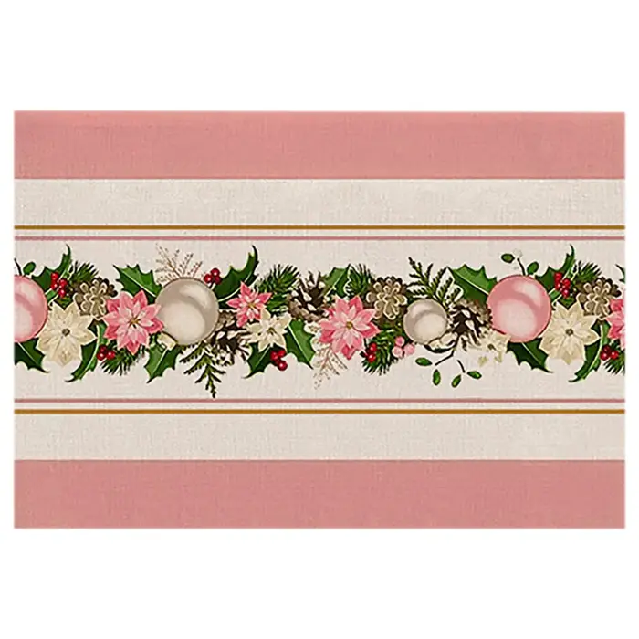8PCS arbres de noël rose neige napperons