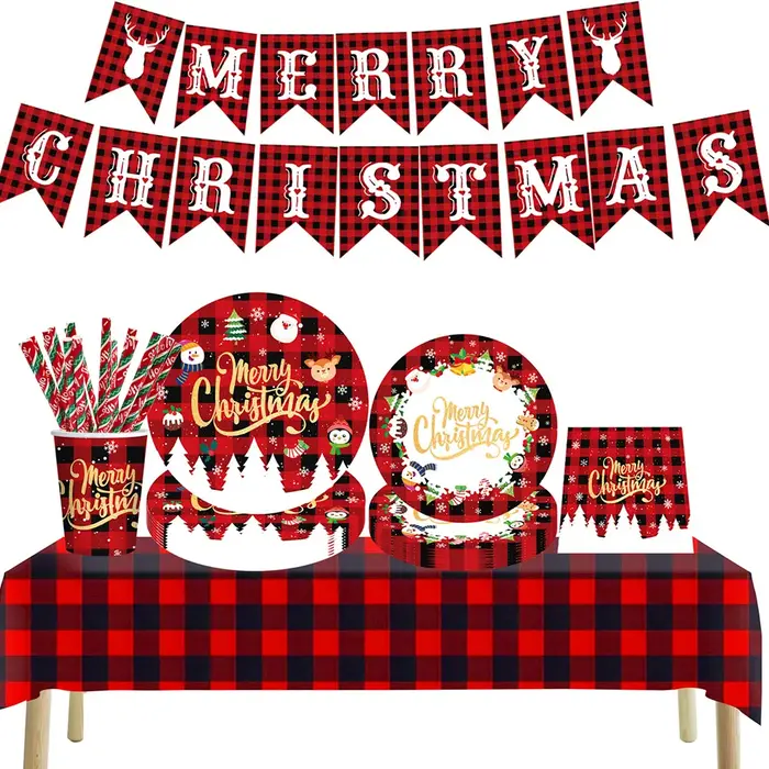 Vaisselle jetable de joyeux noël