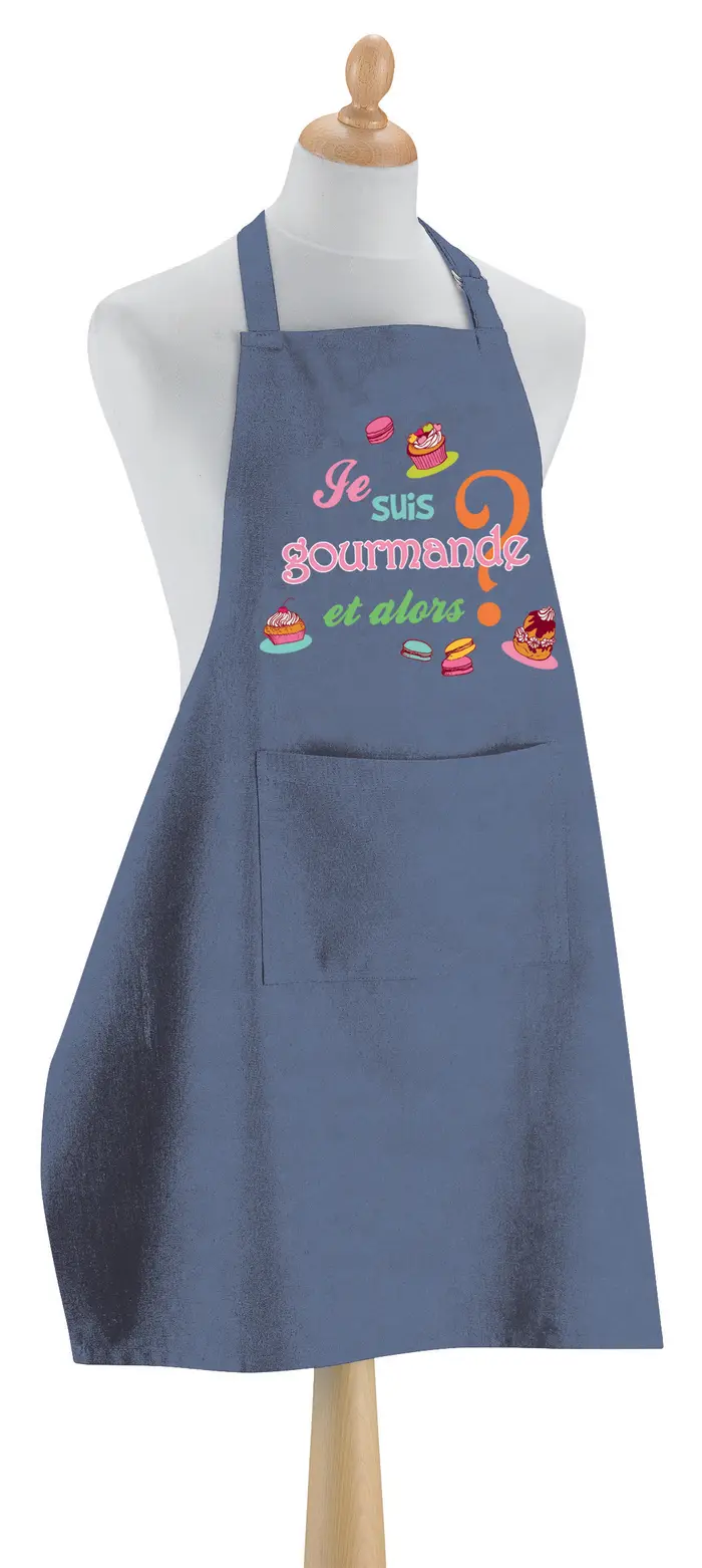Tablier de cuisine Je suis gourmande Jeans 90 x 72