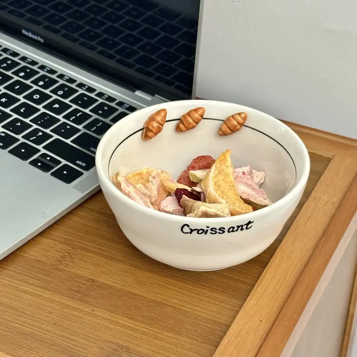 Pretzel – ensemble de bols en céramique gaufrée pour Croissant, vaisselle de grande valeur, assiette