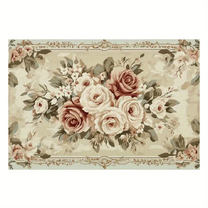 Napperons floraux Shabby Chic, Design Rose élégant, pour anniversaire, noël, Buffets, décoration d'i