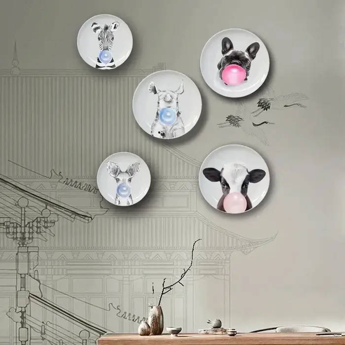 Assiette en céramique personnalisée avec support