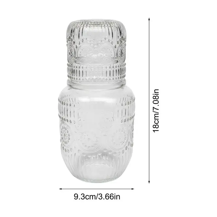 Carafe et verre de chevet motif flocon de neige – Pichet à eau avec tasse pour thé, café, lait, jus 