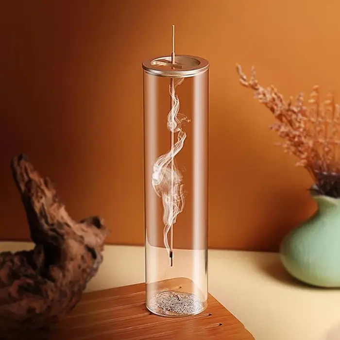 Brûleur d'encens en verre moderne, porte-encens volant Anti-cendres, plaque d'encens, capteur de cen