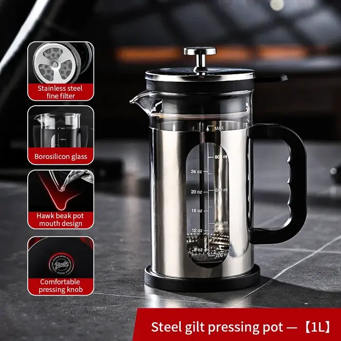 Cafetière à presse française avec filtre