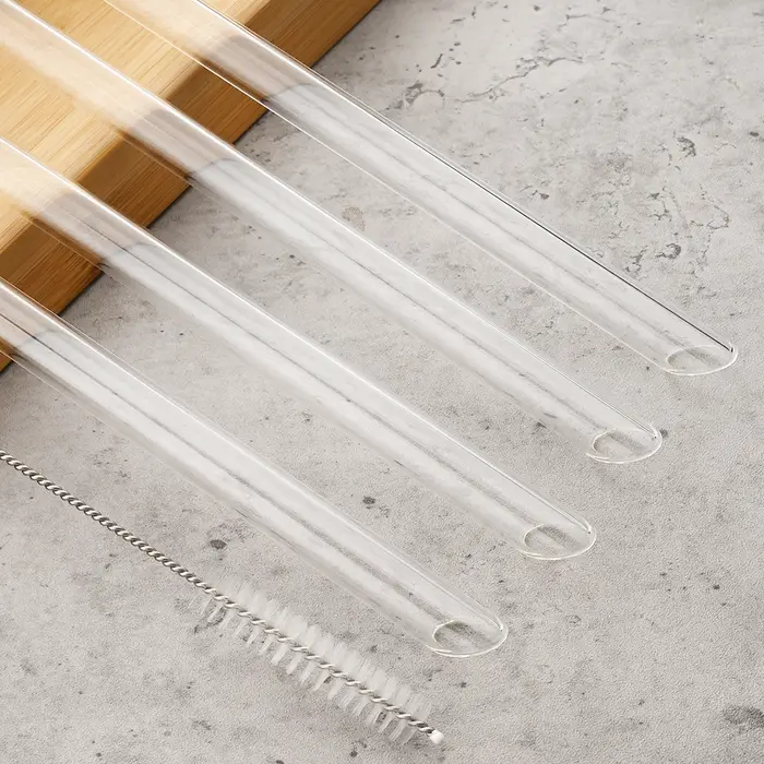 Pailles en verre borosilicaté réutilisables