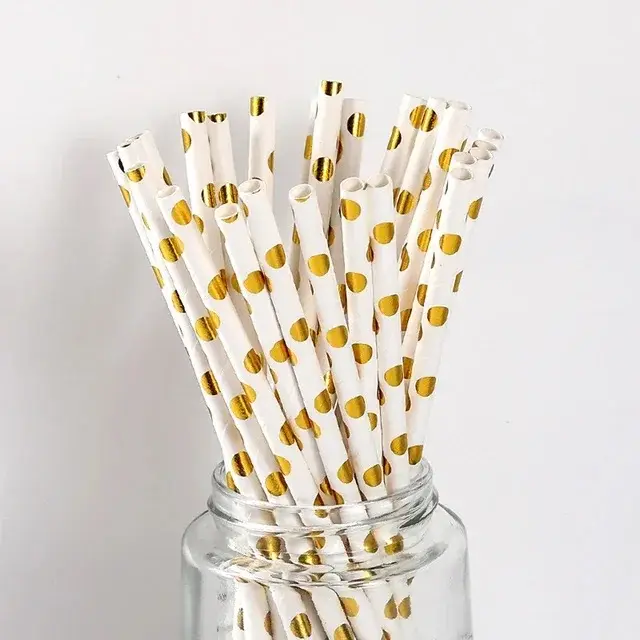 Assiettes en papier jetables, fournitures de fête dorées, décorations d'anniversaire et de baptême à