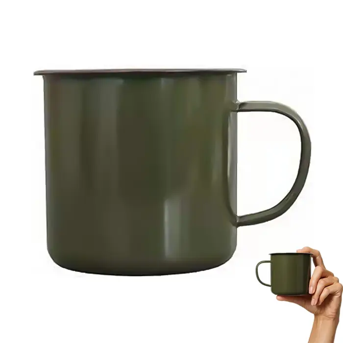 Tasses de Camping en émail Vintage