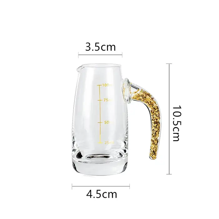 PIGE HOME 7 pièces verres à Shot en feuille d'or distributeur de verre à vin blanc cristal Baijiu Ma