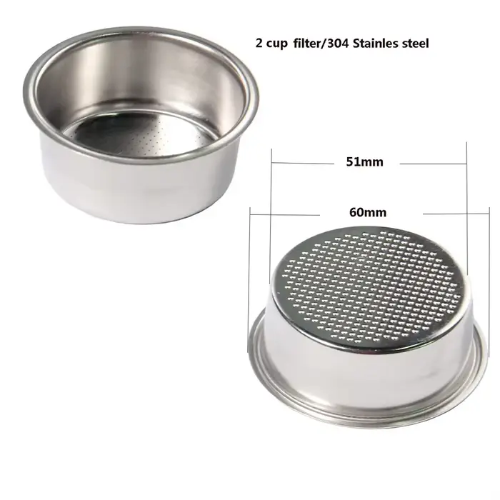 Porte-filtre à café sans fond de 51 mm en alliage d'aluminium, panier filtrant pour machine à café, 