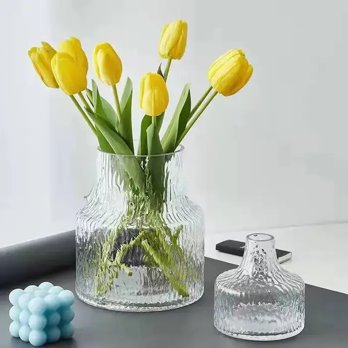 Vase en verre texturé de Style rétro nordique