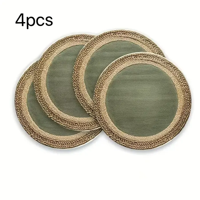Lot de 4 sets de table ronds de style rustique