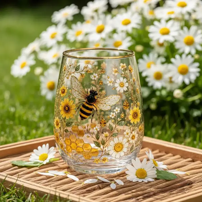 Nouvelles tasses à thé en verre à motif floral
