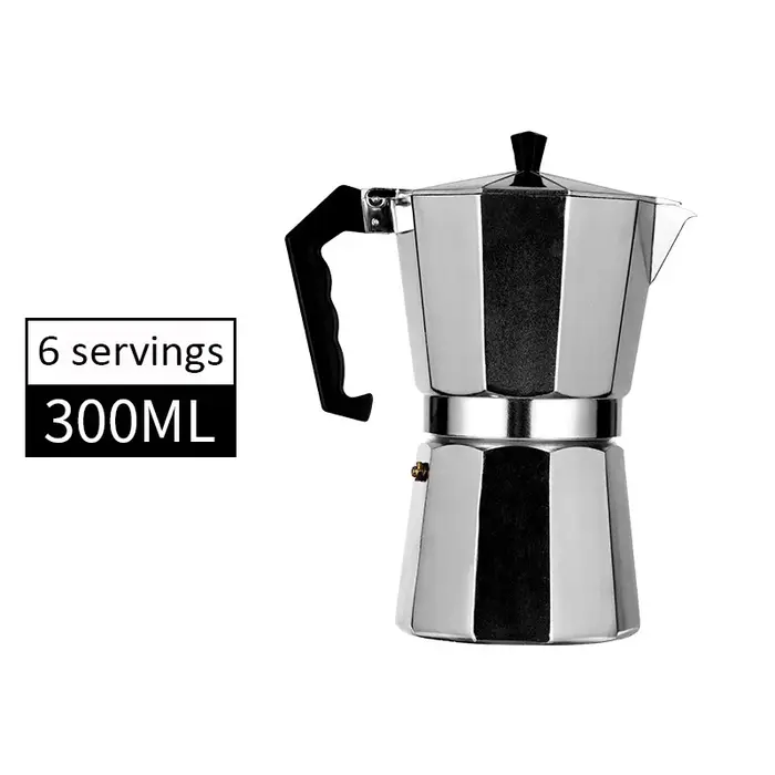 Pot moka en aluminium pour 6 services, pot à café à pénétration d'espresso, réchaud extérieur domest