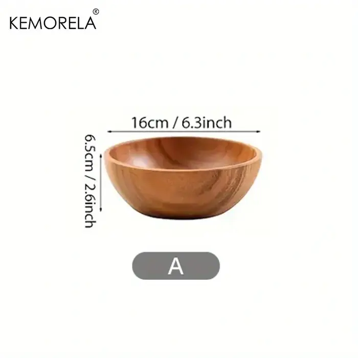 Bol à salade en bois d'acacia pour enfants, 1 pièce, bol en bois Anti-brûlure adapté à la décoration