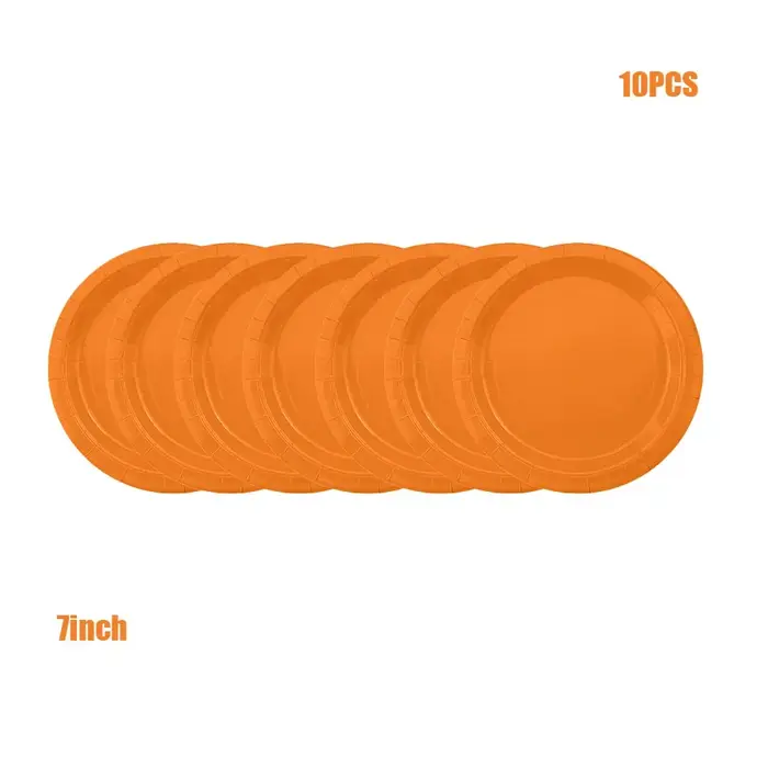 Vaisselle Jetable Orange Uni Assiettes En Papier Tasses Serviettes Nappe Décoration De Fête D'anniversaire Halloween Automne Thanksgiving Mariage Baby Shower Fournitures De Table Élégantes
