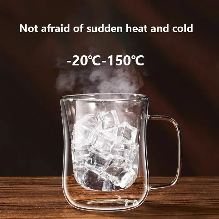 FOME 1/2/4 pièces tasses à café en verre à Double paroi tasse à expresso transparente avec poignée pour boisson chaude