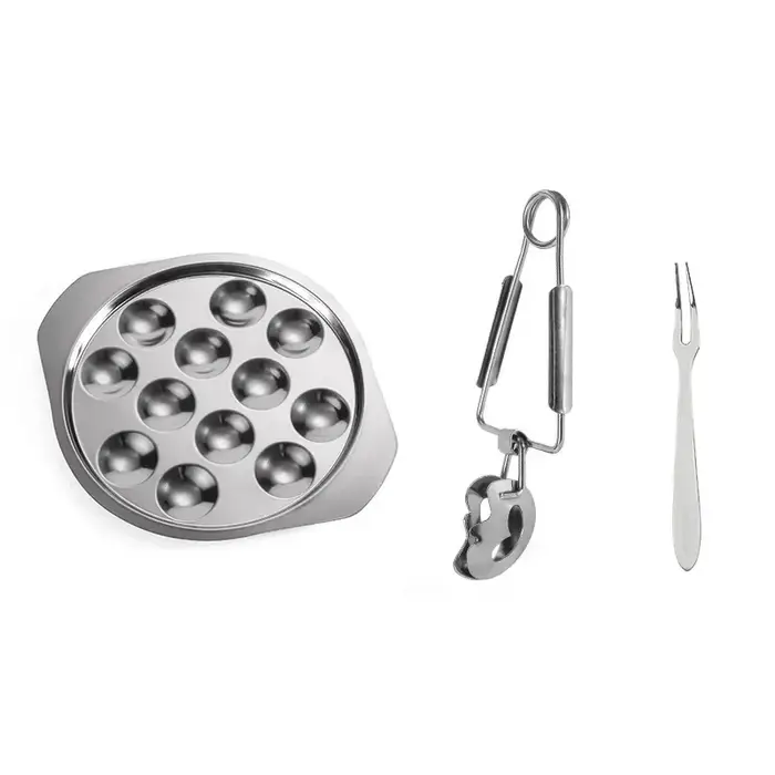Mini assiette d'escargot de cuisine de service de verrouillage d'acier inoxydable pour la cuisson