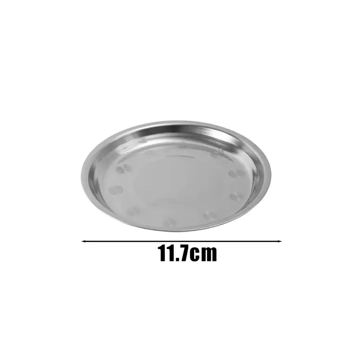 Assiette ronde en acier inoxydable de 4 tailles
