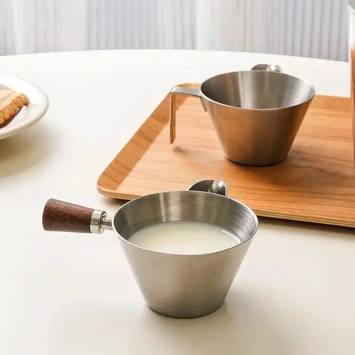 JUSTINLAU Tasse à expresso en acier inoxydable de 110 ml avec échelle graduée