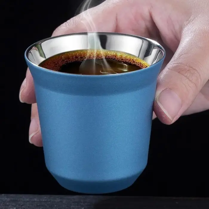 Ensemble de tasses à expresso en acier inoxydable 80ML