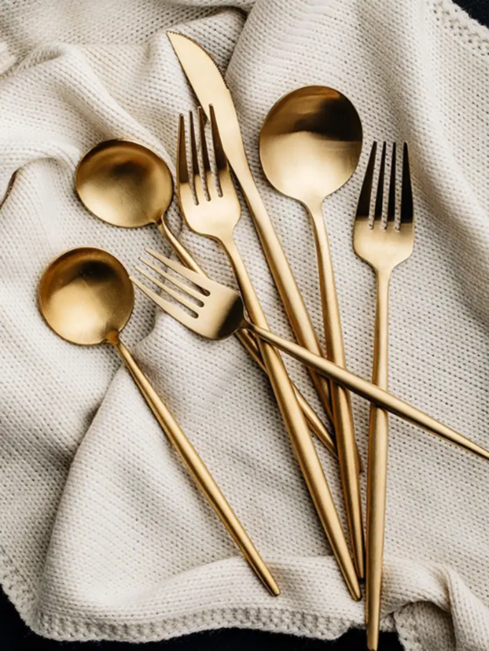 24 pièces ensemble de vaisselle en acier inoxydable ensemble de vaisselle couteau fourchette cuillèr