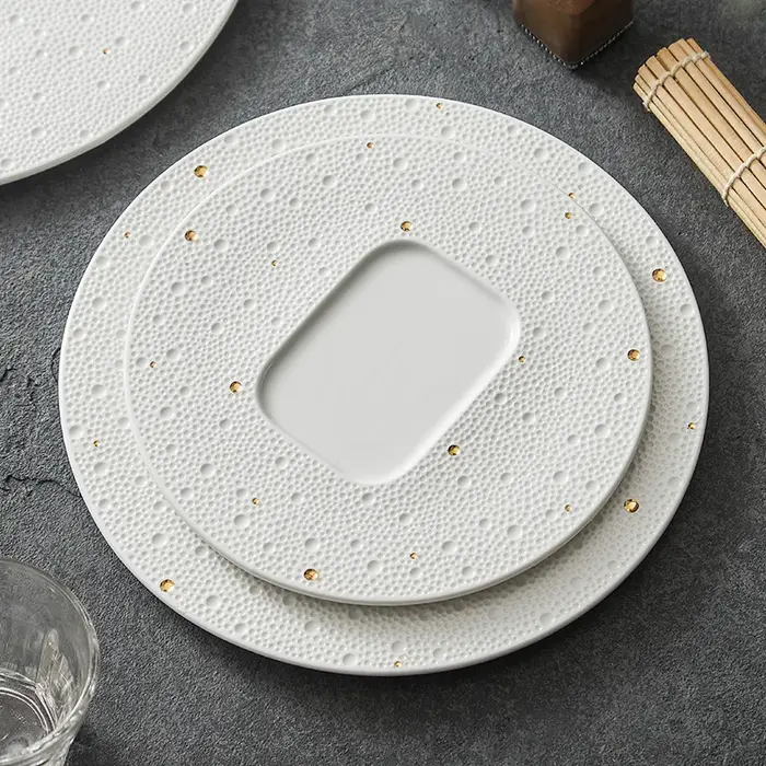 Assiette ronde créative en céramique de Style nordique