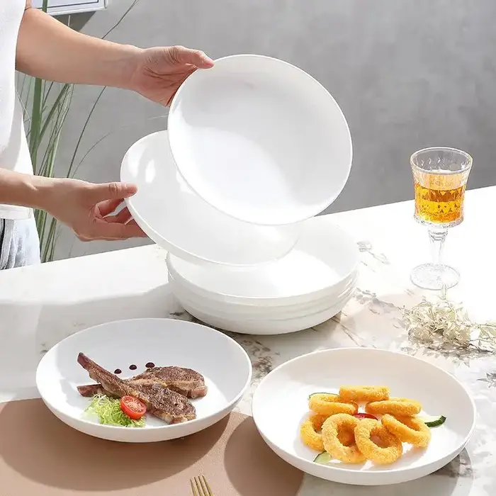 Ensemble de vaisselle de pique-nique réutilisable en plastique pour 4 personnes