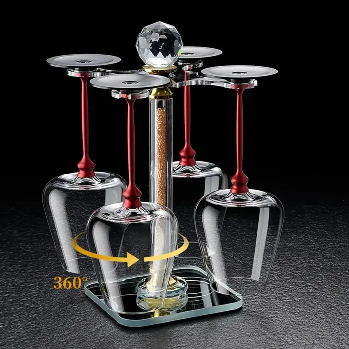 Verres à vin en verre rotatif transparent avancé