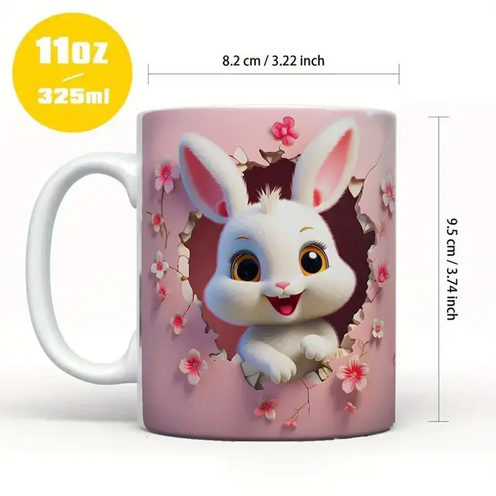 Tasse en céramique animale 3D 11oz
