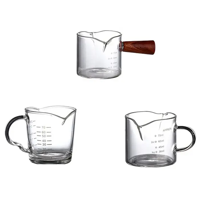 Verre doseur à expresso 70/75 ml avec double bec verseur
