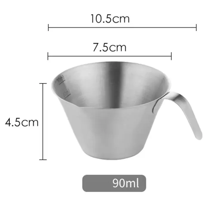 Tasse à mesurer à café en acier inoxydable 100/250ml, tasse d'extraction d'espresso avec échelle, ta