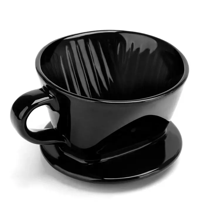 Goutteur à café en céramique noire réutilisable