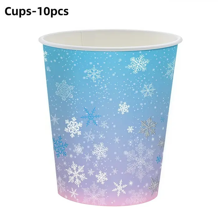 Ensemble de vaisselle pour fête de Noël avec flocons de neige