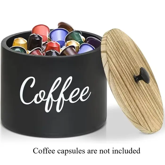 OCOOSO – boîte à dosettes de café en bois avec couvercle, boîte de rangement de Capsules de café, co