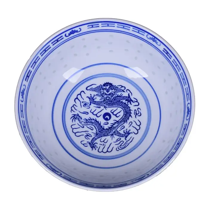 Vaisselle en céramique porcelaine bleue et blanche bol à soupe Ramen bols à riz chinois motif Dragon
