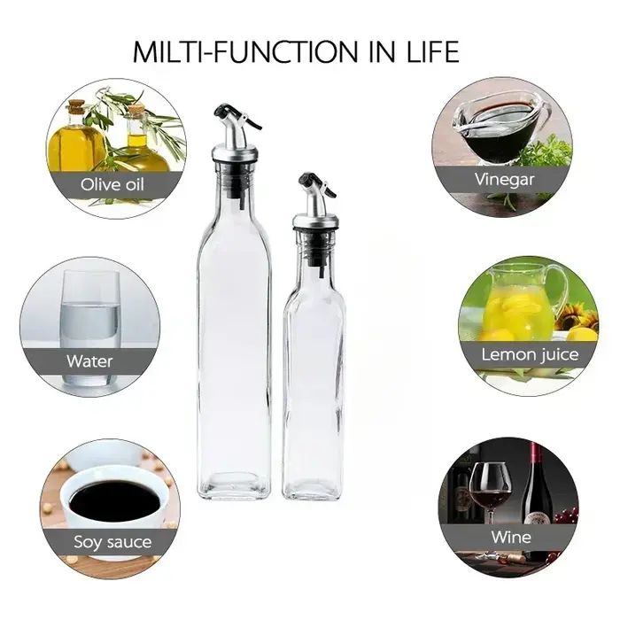Bouteille d'huile d'olive en verre Transparent