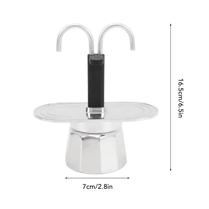 Cafetière italienne en alliage d'aluminium à double tête pour la maison, mini cuisinière, 100ml, 73