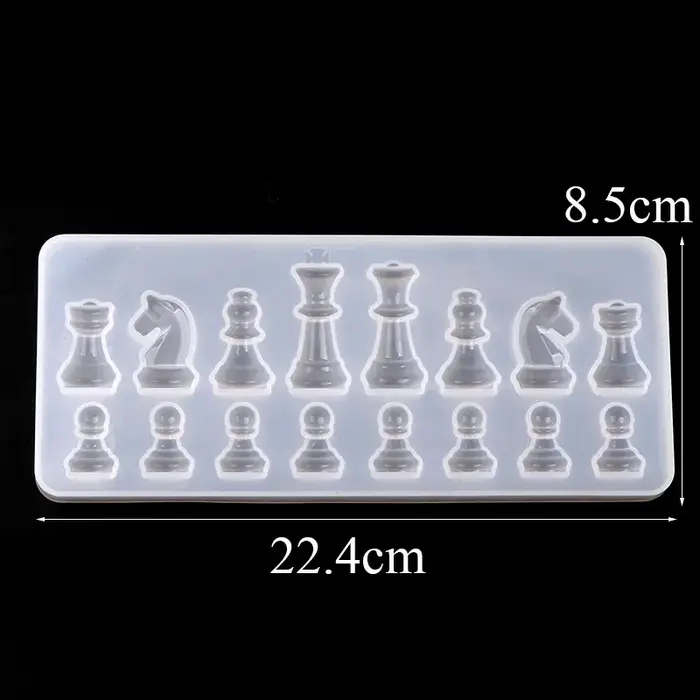 Nouveau moule en Silicone en forme d'échecs International, bricolage, argile, résine époxy UV, pende