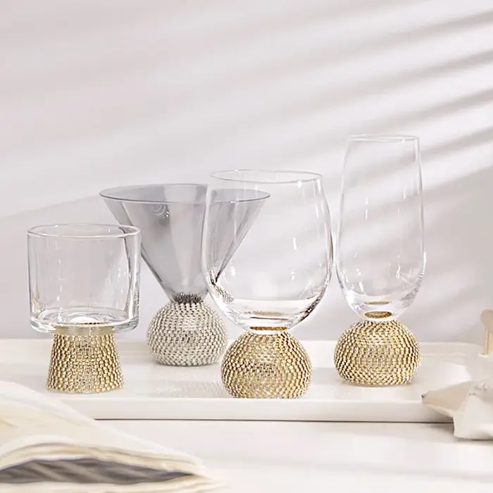 Verre de cristal peint à la main