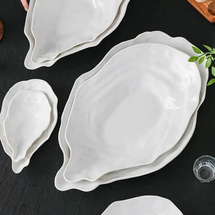 Assiette Sashimi en céramique créative en forme d'huître