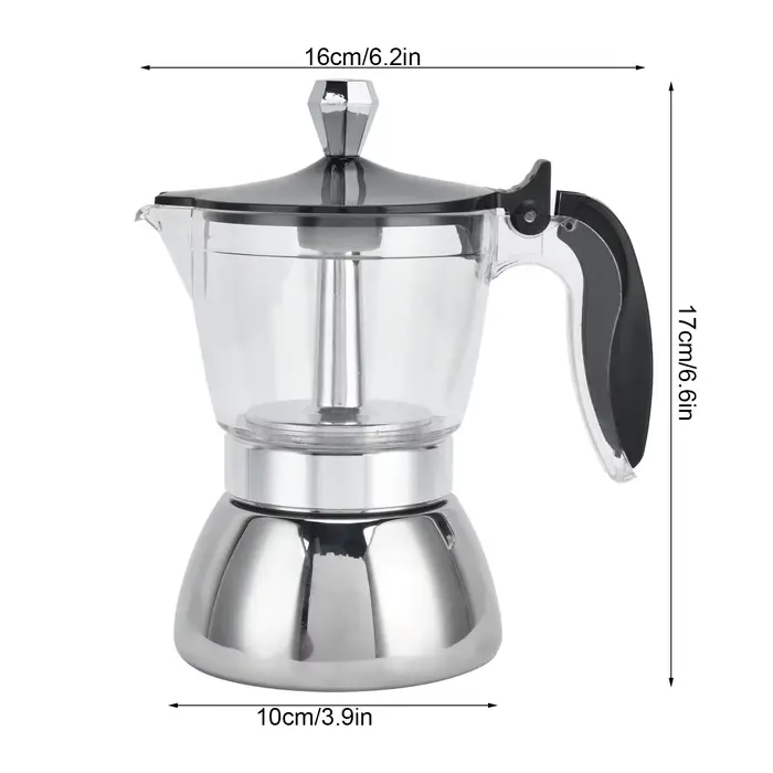 Machine à café italienne en acier inoxydable, cafetière expresso, bouilloire de brassage domestique,