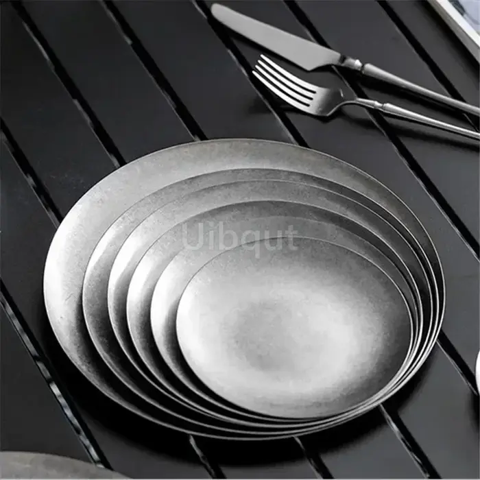 Assiette à dîner en métal de Style industriel Vintage 304