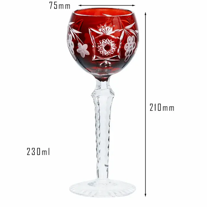 Verre de cristal de couleur rouge de qualité supérieure