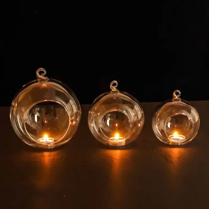 Boule creuse en verre pour bougie