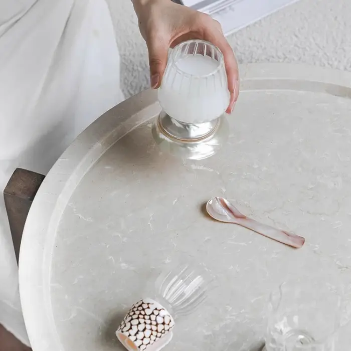 Verre à vin français en coquillage naturel