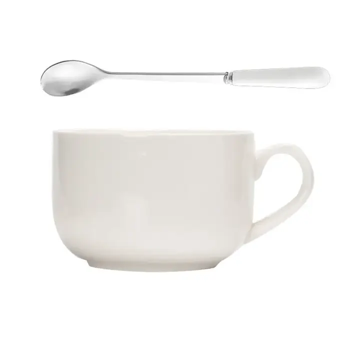 Tasse à café en céramique de grande capacité avec cuillère
